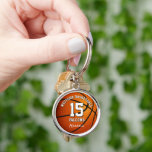personlig för basketlaget namn-pojkar rund silverfärgad nyckelring<br><div class="desc">Den här basketbollens nyckelkedja har en realistisk bild av en basket,  som du kan anpassa idrottsmannens namn,  jersey-nummer,  team namn och mascot namn - efter katz_d_zynes</div>