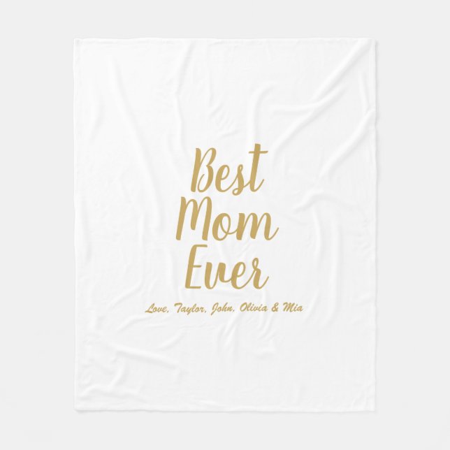 Personlig för bästa Mamma någonsin guld-anpassning Fleecefilt (Framsidan)