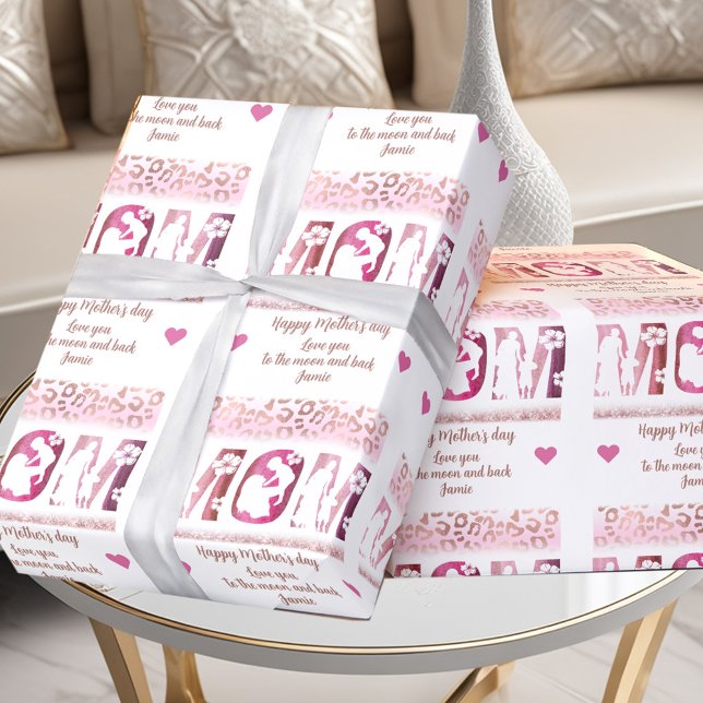 Personlig för bästa Morsa någonsin Mors dag Namn Presentpapper (Best Mum Ever Mother's Day Name Text Personalized Wrapping Paper)