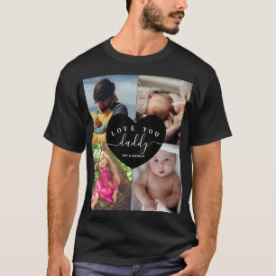 Personlig för Best Pappa-fotokollage T Shirt