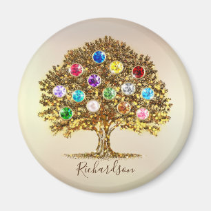 Personlig för Birthstone Family Träd namn mamma Magnet