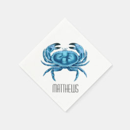 Personlig för blå krabba pappersservett