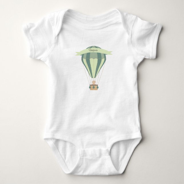 personlig för blå och grönt luftballong tee (Framsida)