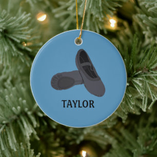 Personlig för Black Ballet Shoes Julgransprydnad Keramik