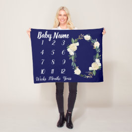 Personlig för Blanket- i baby-milstolpen Fleecefilt