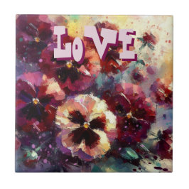 Personlig för Blommigt av den intressionistiska ma Kakelplatta