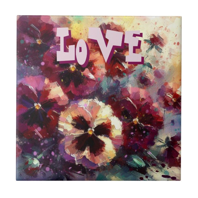 Personlig för Blommigt av den intressionistiska ma Kakelplatta (Framsidan)