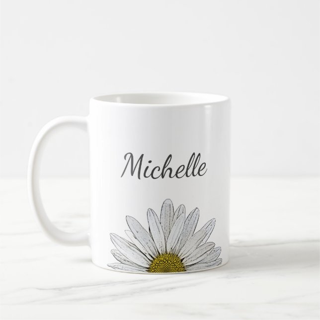 Personlig för Blommigt av modern Daisy Kaffemugg (Vänster)