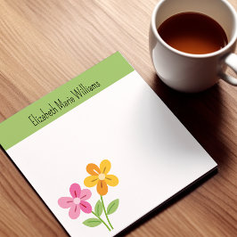 Personlig för Blommigt av rosa Gult Post-it Block