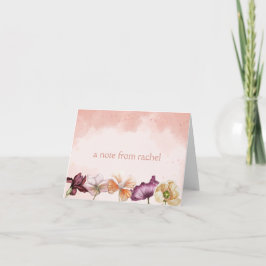 Personlig för Blommigt av rosa vattenfärg Kort