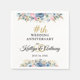 Personlig för Blommigt av vattenfärgen elegant - å Pappersservett