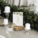 Personlig för Blommigt av vit och Guld vattenfärg Bordsnummer<br><div class="desc">Det här vackra bordsnumret för blommigt har vattenfärgblommor och anpassningsbarna på båda sidor av kortet. Använda mallen som du vill fylla i informationen i. Du kan använda funktionen "Anpassa ytterligare" för att ändra teckensnittet (storlekt,  stil,  färg),  lägga till mer linjer text eller ändra layouten.</div>