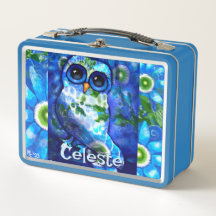 Personlig för Blommigt av vit Uggla-Grönt