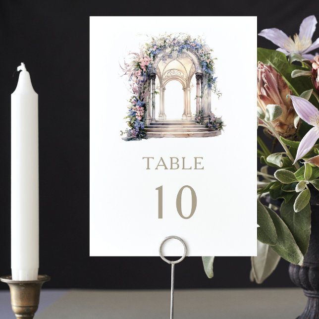 Personlig för Blommigt Bröllop  med vattenfärg Bordsnummer (Skapare uppladdad)