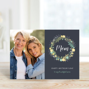 Personlig för blommigt med andningsfoto med Mors d Kort