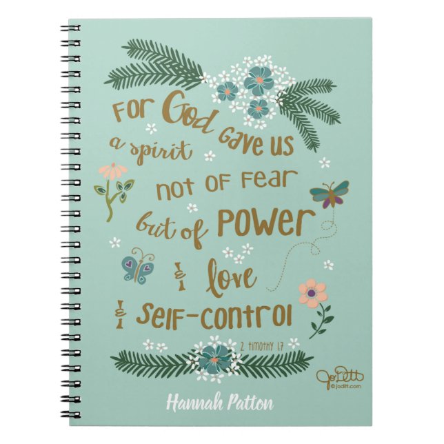 Personlig för Blommigten Bible Verse Scripture Min Anteckningsbok (Framsidan)