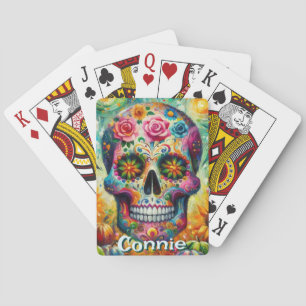 Personlig för Blommigten Day of the dead Casinokort