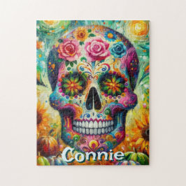 Personlig för Blommigten Day of the dead Pussel