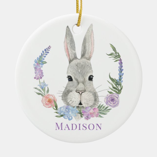 Personlig för Blommigten  för påskhare av kanonvat Julgransprydnad Keramik (Framsidan)