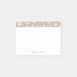 Personlig för Blommönstret Retro-Daisy Post-it Block