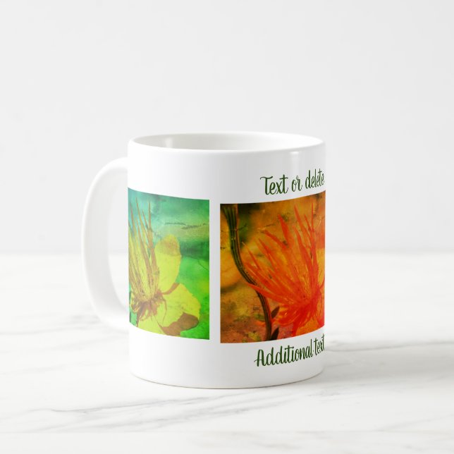 Personlig för Blomsterfotografi av orange Gult Kaffemugg (Framsida vänster)