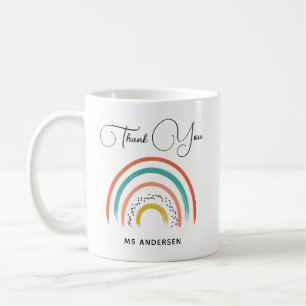 Personlig för Boho Rainbow Teacher-utvärdering Kaffemugg