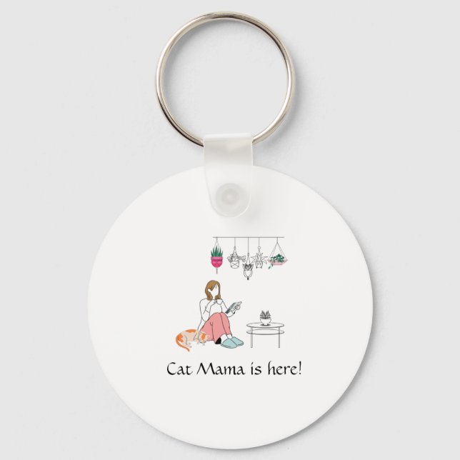 Personlig för botaniska flickor Line Art Nyckelring (Framsida)