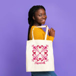Personlig för Bridesmaid-gåvor till Fuchsia magent Tygkasse<br><div class="desc">Magentan Majolica Mediterranean Plles personlig to te bag.</div>