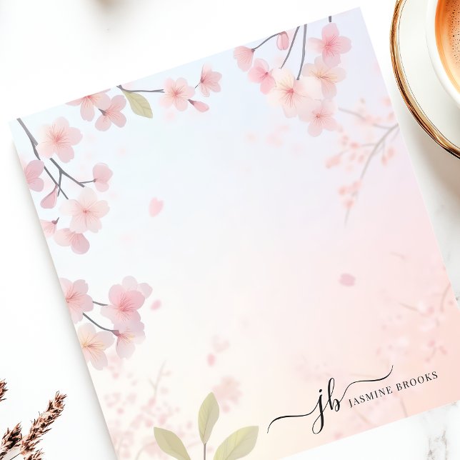 Personlig för Cherry Blommar Träd Japansk Blommigt Anteckningsblock (Skapare uppladdad)