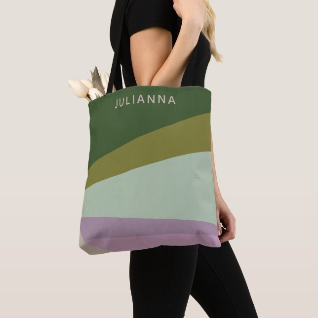Personlig för Chic av modern geometrisk Lila Grönt Tygkasse (Närbild)