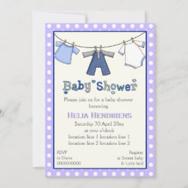 Personlig för Clothesline pojke-dusch Inbjudningar