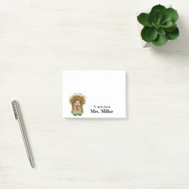 Personlig för Cute Flower Girl Gnome Post-it Block