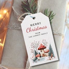 Personlig för Cute Rustic Winter Woodland Presentetikett