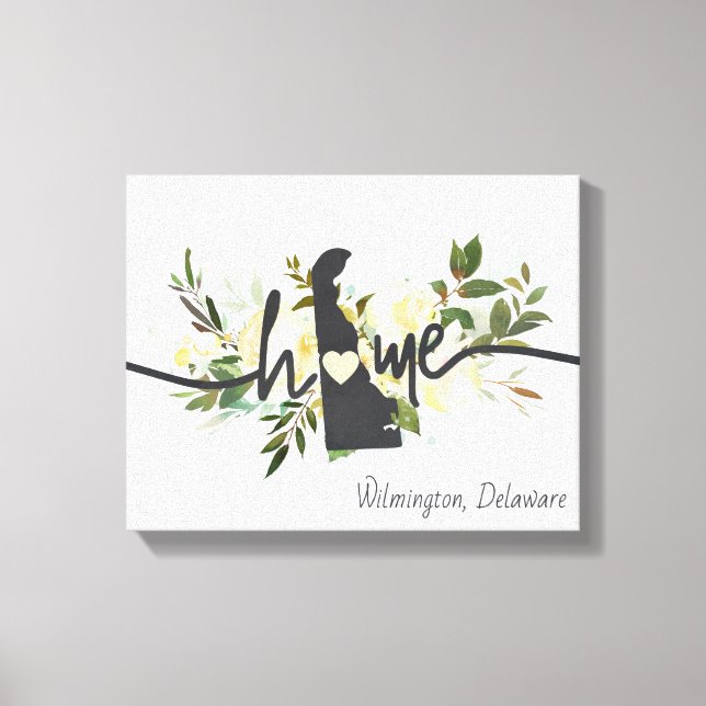 Personlig för Delaware-tillstånd - din hemstad, Ru Canvastryck (Framsida)