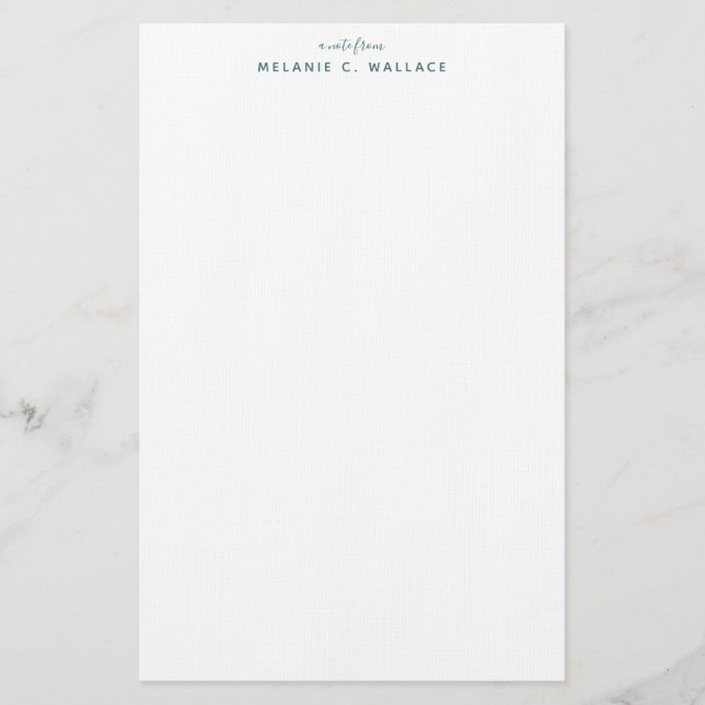Personlig för den moderna Eleganten Seafoam Grönt Brevpapper (Framsida)