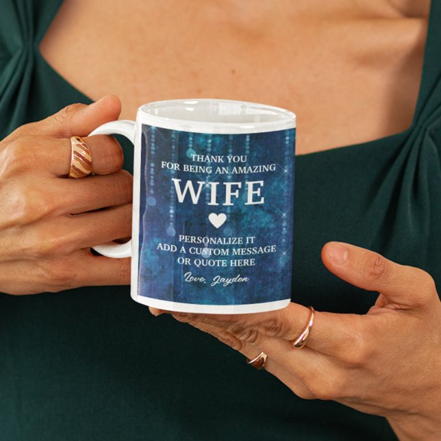 Personlig för direktuppringt Tack-meddelande Kaffemugg (Wife Thank You Heartfelt Message Personalized Coffee Mug
)