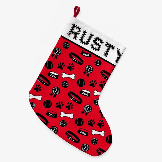Personlig för ditt sällskapsdjur-Hund Stor Julstrumpa (Framsidan (Hängande))
