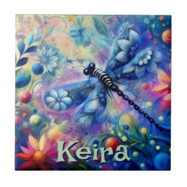 Personlig för drakonflurostisk Abstrakt Blommigt Kakelplatta