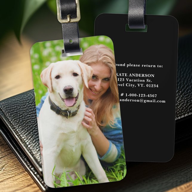 Personlig för enkel Anpassningsbar Photo Hund Pet Bagagebricka (Skapare uppladdad)