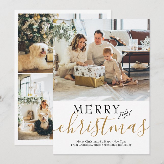 Personlig för enkel Elegant i god jul Julkort (Fram/baksida)