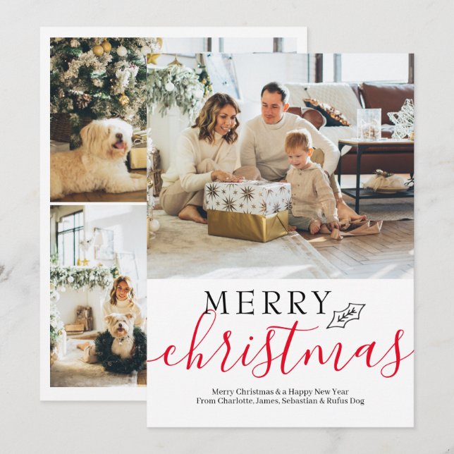 Personlig för enkel Elegant i god jul Julkort (Fram/baksida)