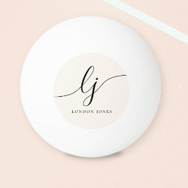 Personlig för enkel Elegant i Monogram och Namn Pingisboll