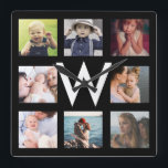 Personlig för Family Photo Collage Anpassningsbar Fyrkantig Klocka<br><div class="desc">Personlig för Family Photo Collage Anpassningsbar</div>