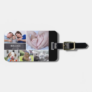 Personlig för Family Photo Collage Bagagebricka