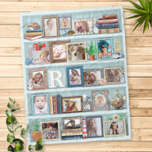 Personlig för Family Photo Collage Beach Bookcase