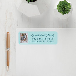 Personlig för Family Photo Postage Frimärke Delive Returadress Etikett