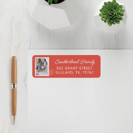Personlig för Family Photo Postage Frimärke Delive Returadress Etikett