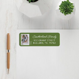Personlig för Family Photo Postage Frimärke Delive Returadress Etikett