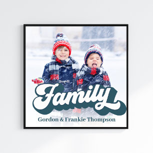 Personlig för Family Photo Retro Typography Fototryck