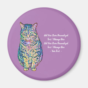 Personlig för färgad katt magnet